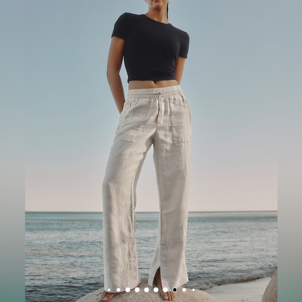 Athleta Retreat Wide Leg Linen Pants